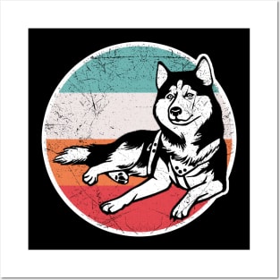 Vintage Retro Siberian Husky Posters and Art